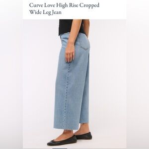 Abercrombie curve love loose cropped wide leg jeans 24 short